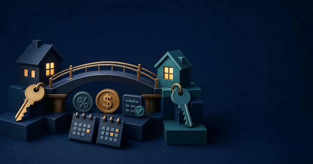 Illustration for the Bridging Loan Cost Calculator: Work out the true cost of short-term bridging finance including interest and all fees.