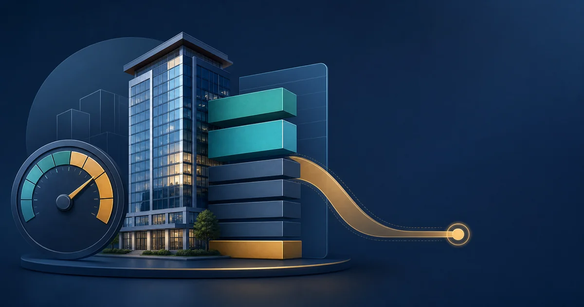 Illustration for the Cap Rate Calculator: Calculate capitalization rate and net operating income to compare investment properties.
