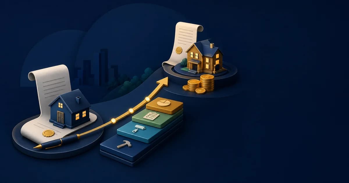 Illustration for the Capital Gain Calculator: Estimate the capital gain (or loss) and gain percentage when selling a property.