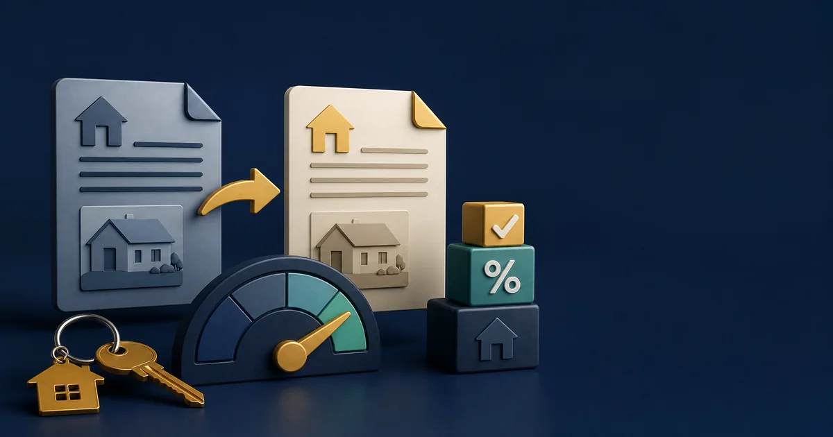 Illustration for the Refinance Calculator: Compare your current mortgage against a new rate to see monthly savings and the break-even point.