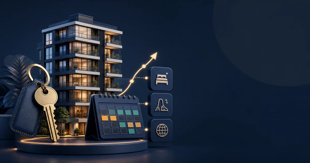 Illustration for the Short-Let Income Calculator: Project net income from a short-term rental after platform fees, cleaning, and fixed costs.