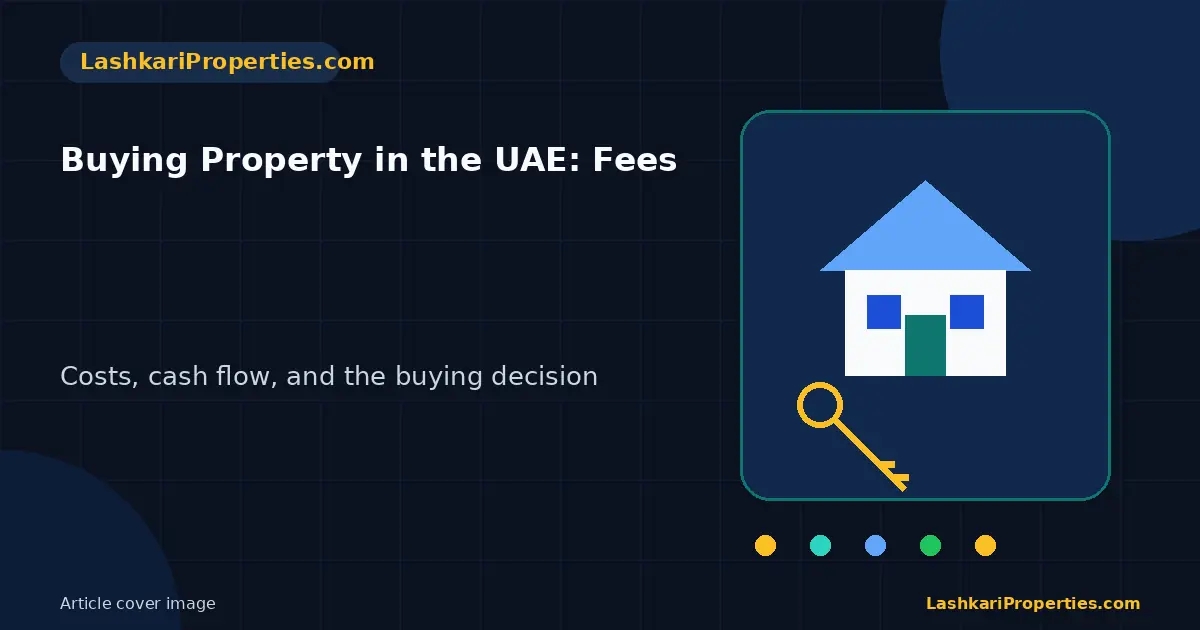 Buying Property in the UAE guide cover displaying luxury Dubai skyline and real estate investment metrics