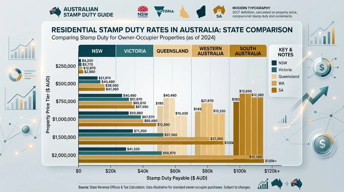 Australian State Stamp Duty Transfer Duty Comparison Chart