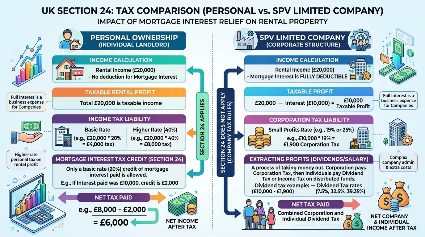 Section 24 Tax Relief Comparison Chart Personal vs SPV Limited Company